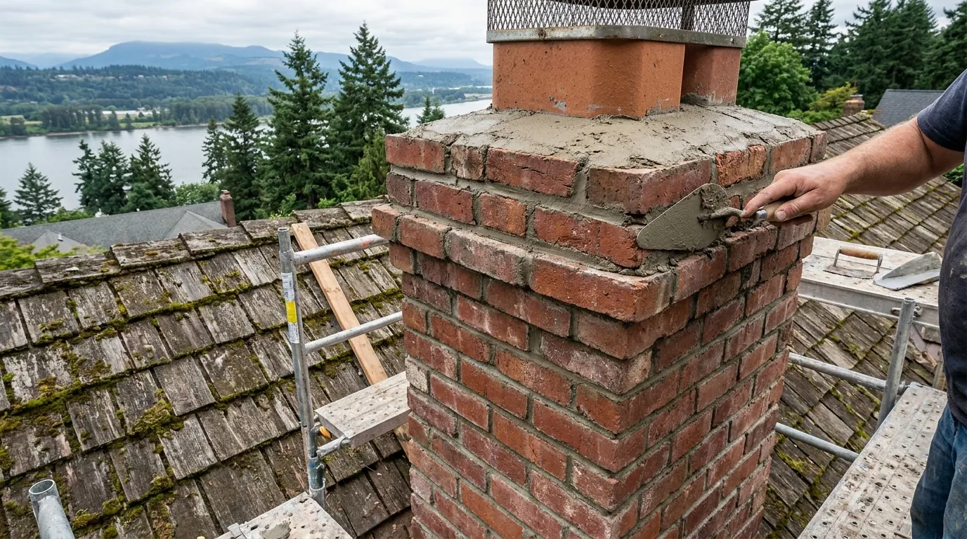 Chimney on a historic Camas home